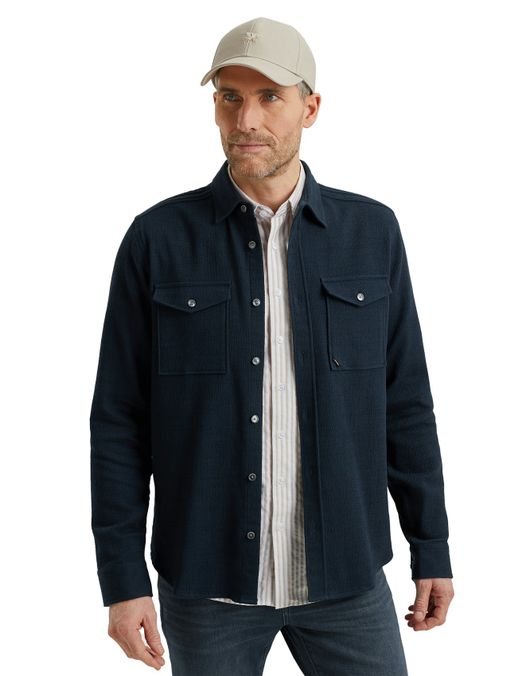 Vanguard overshirt donkerblauw effen Richmond