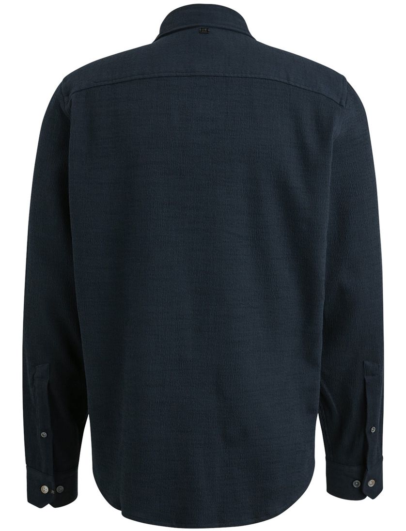 Vanguard overshirt donkerblauw effen normale fit