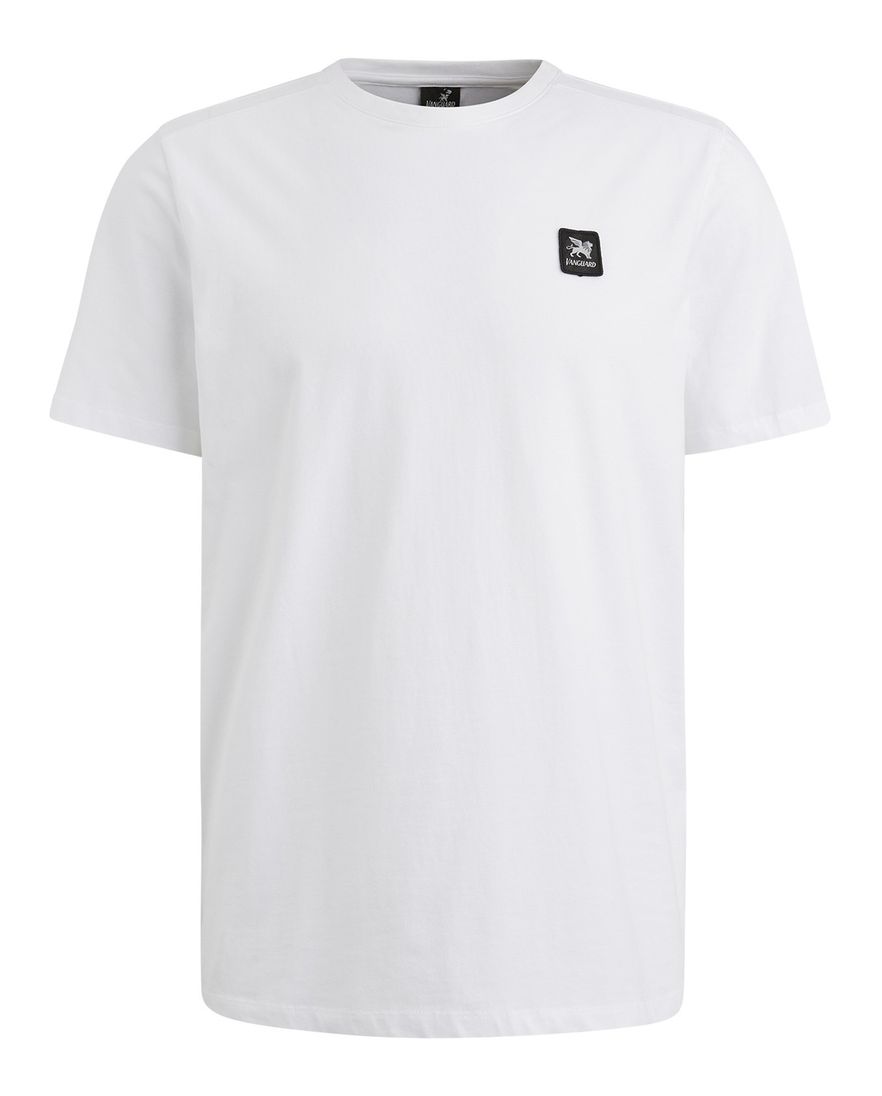 Vanguard t-shirt wit effen normale fit katoen