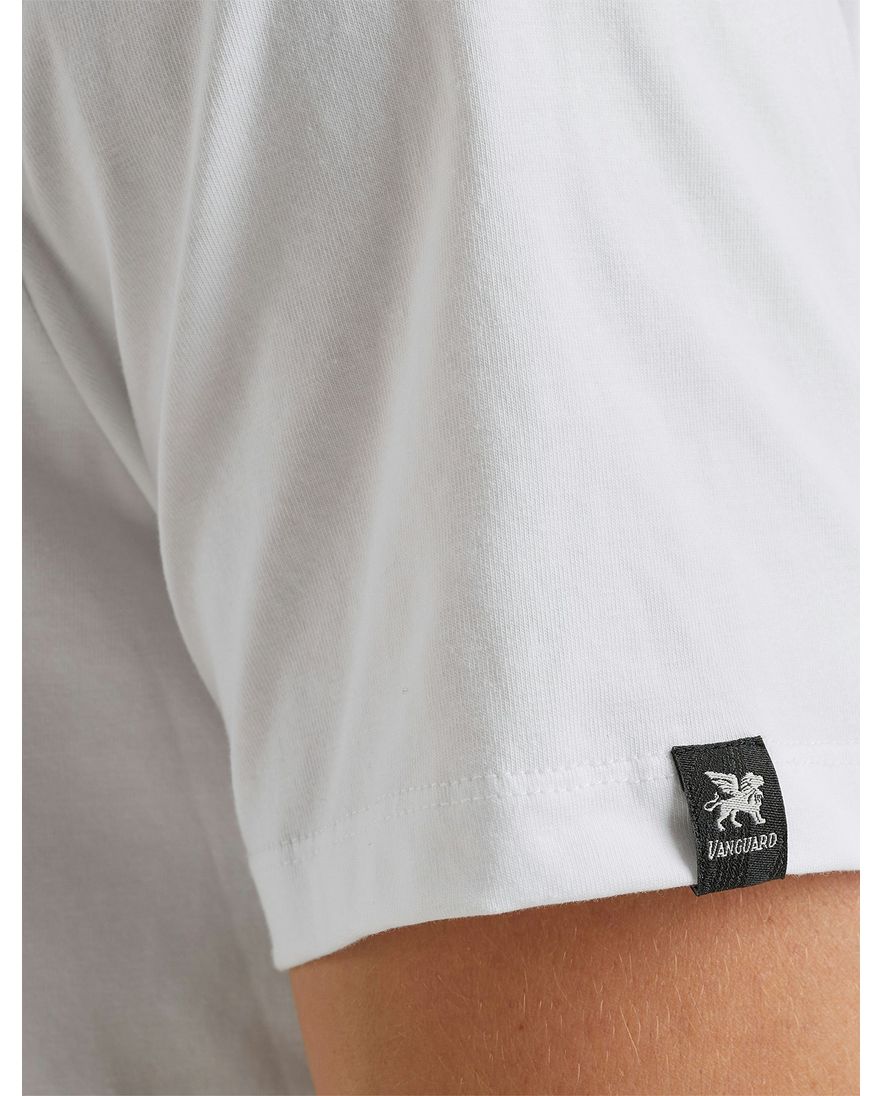 Vanguard t-shirt wit effen normale fit katoen