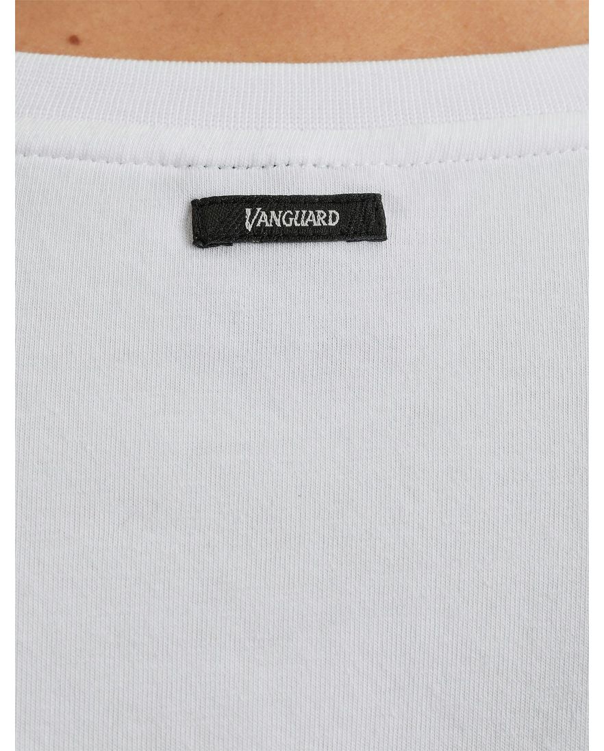 Vanguard t-shirt wit effen normale fit katoen