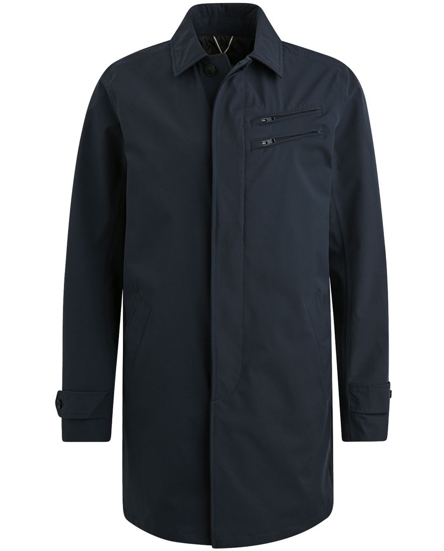 Vanguard jas lang donkerblauw effen normale fit