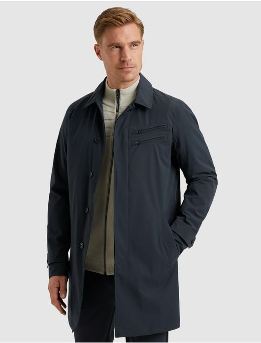 Vanguard jas lang donkerblauw effen V-COAT