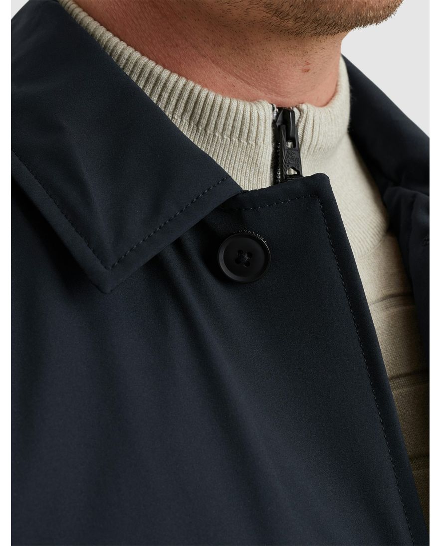 Vanguard jas lang donkerblauw effen normale fit