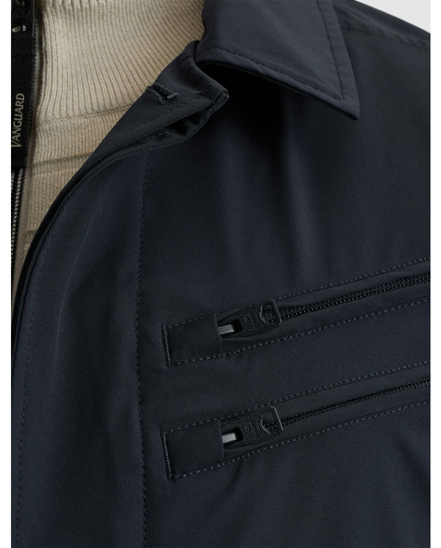Vanguard jas lang donkerblauw effen normale fit
