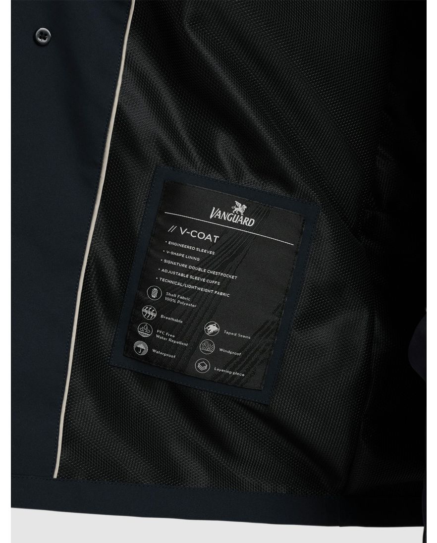 Vanguard jas lang donkerblauw effen normale fit