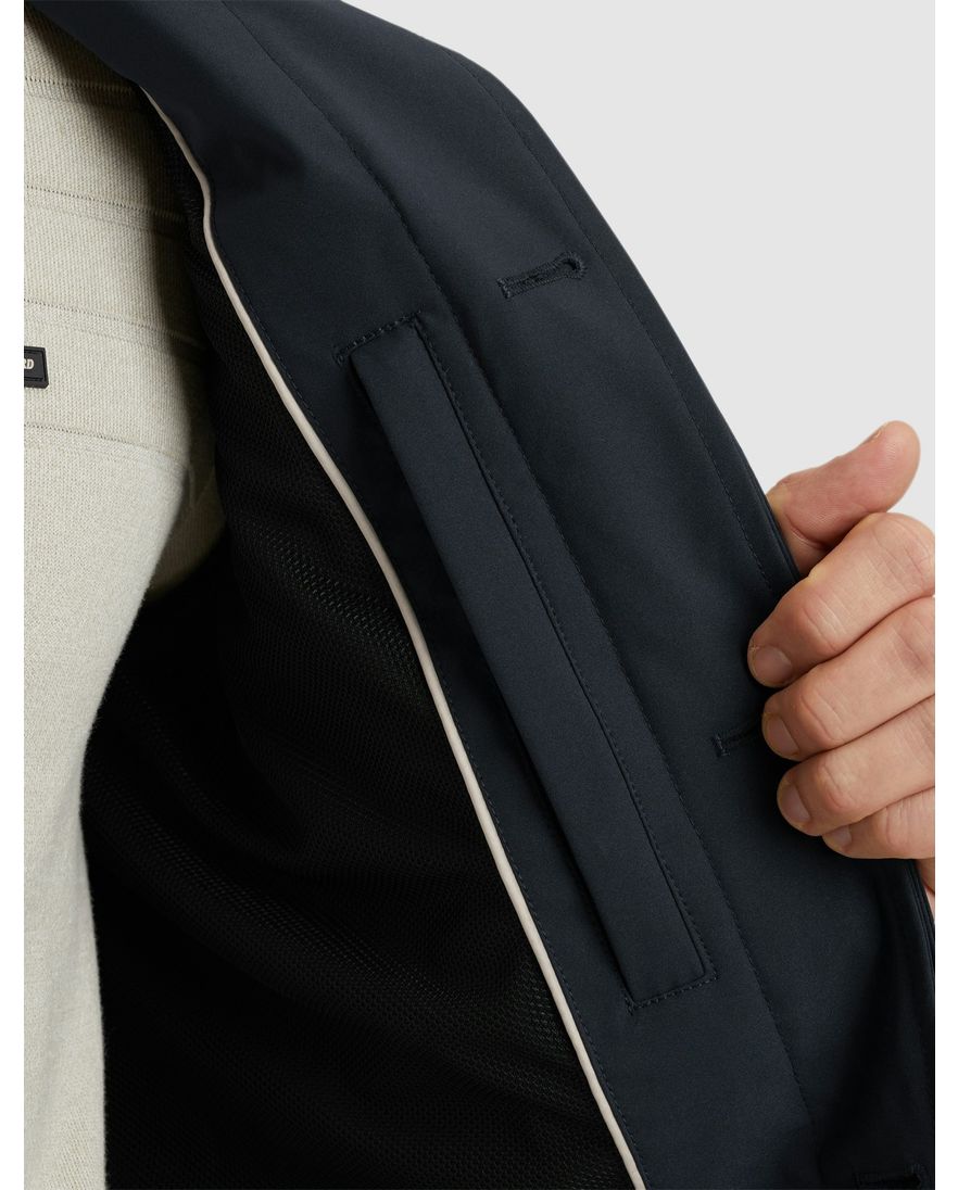 Vanguard jas lang donkerblauw effen normale fit