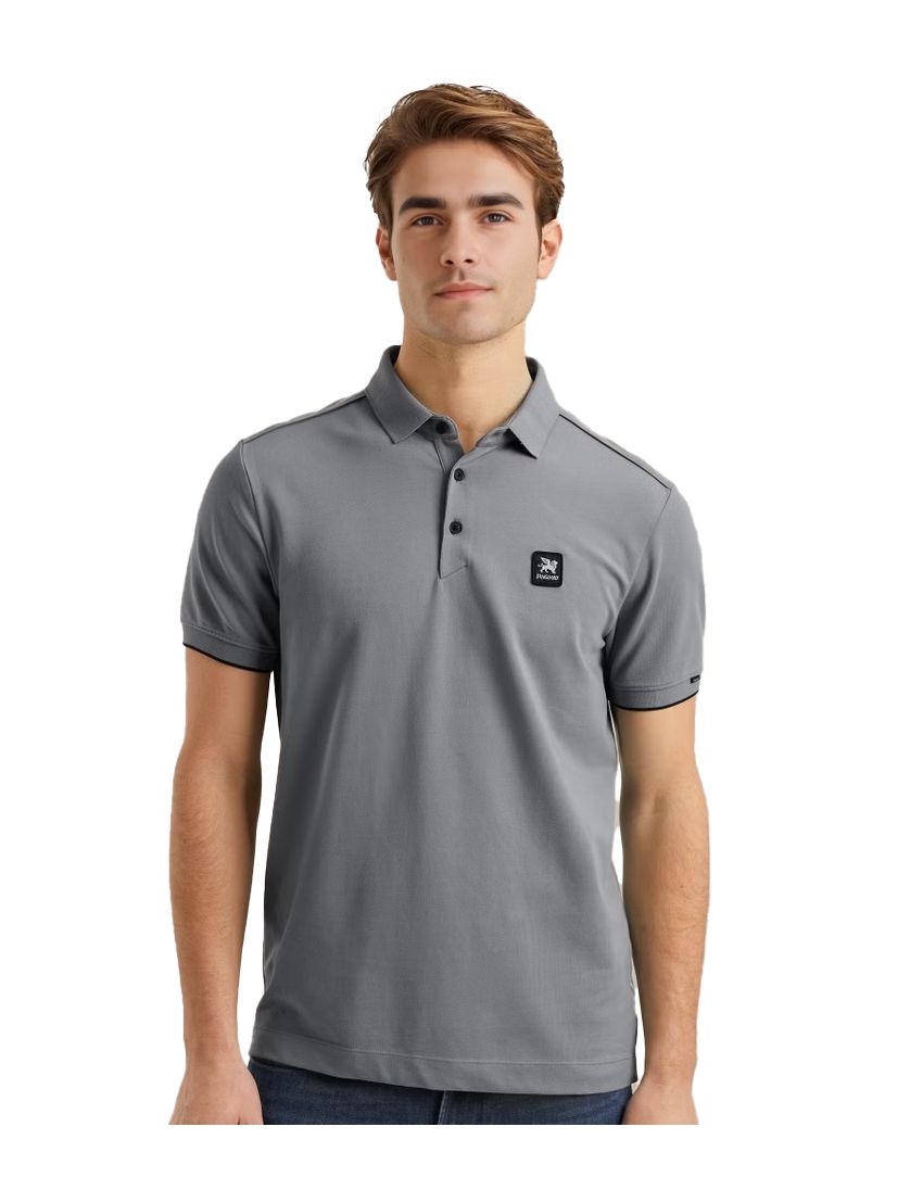 Vanguard korte mouw polo grijs pique katoen