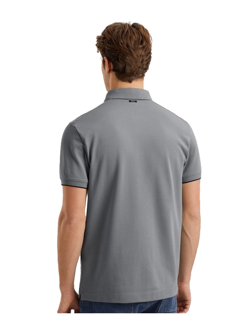 Vanguard korte mouw polo grijs pique katoen