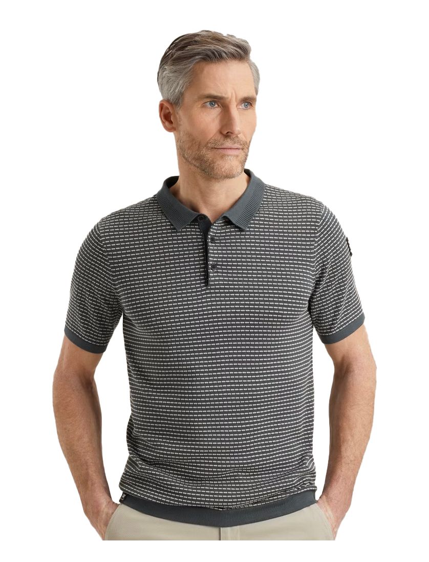 Vanguard korte mouw polo groen geprint katoen