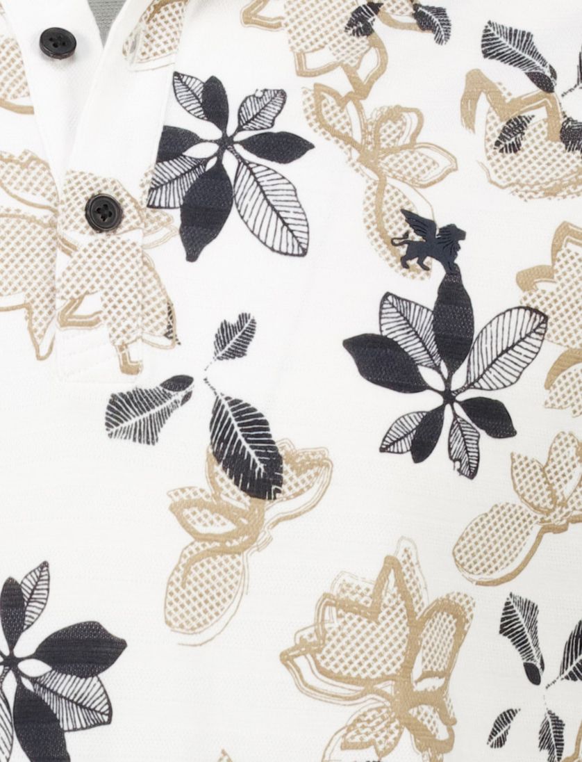 katoenen Vanguard polo beige geprint normale fit