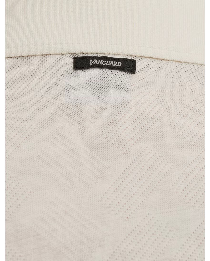 Vanguard licht gebreide polo crème effen