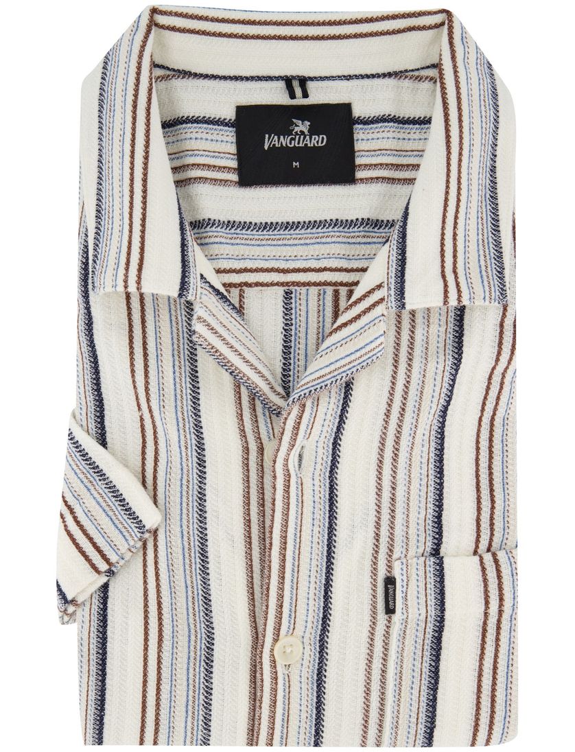 overhemd Vanguard korte mouw creme katoen