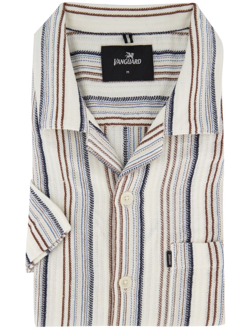 overhemd Vanguard korte mouw creme katoen