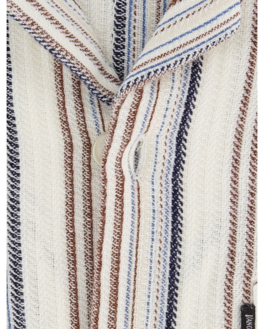 Vanguard overhemd casual korte mouw creme katoen