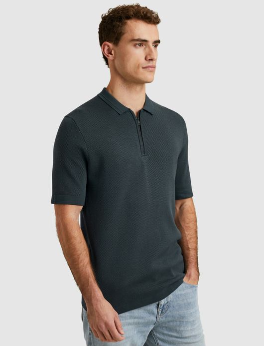 Cast Iron polo korte mouw normale fit donkerblauw