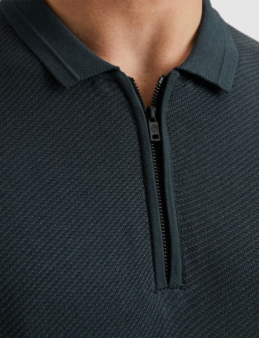 Cast Iron polo korte mouw normale fit donkerblauw