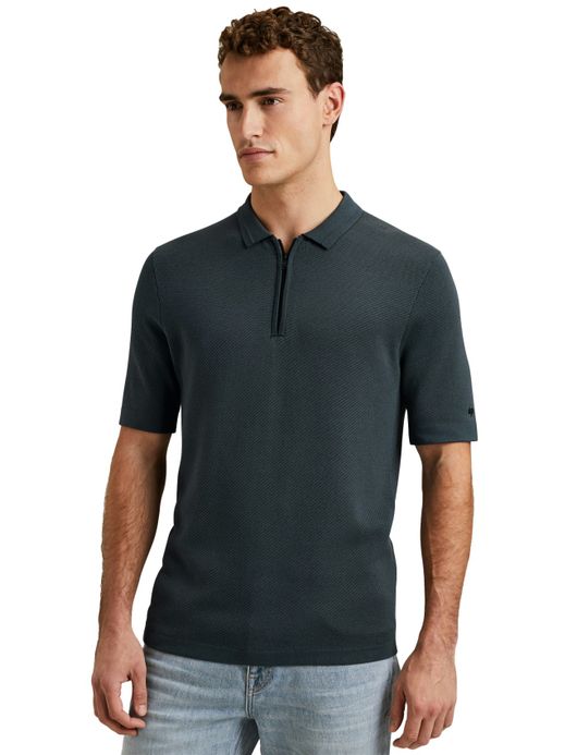 Cast Iron polo korte mouw normale fit donkerblauw