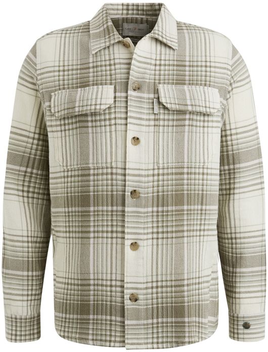 Cast Iron overshirt beige geruit katoen