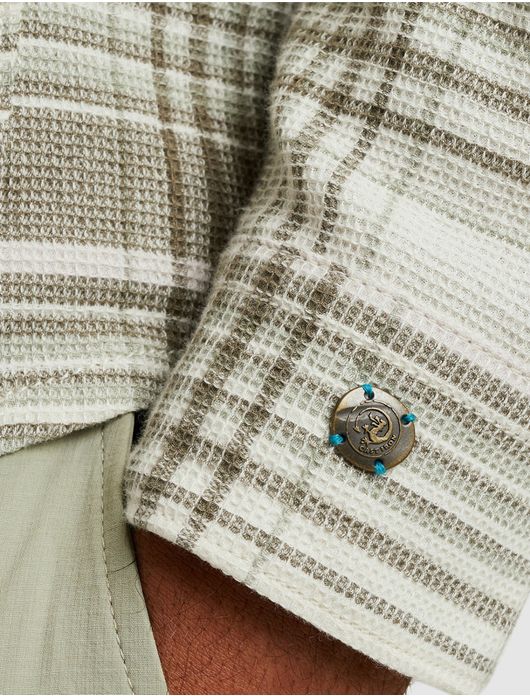 Cast Iron overshirt beige geruit katoen