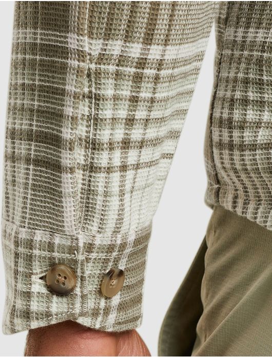 Cast Iron overshirt beige geruit katoen