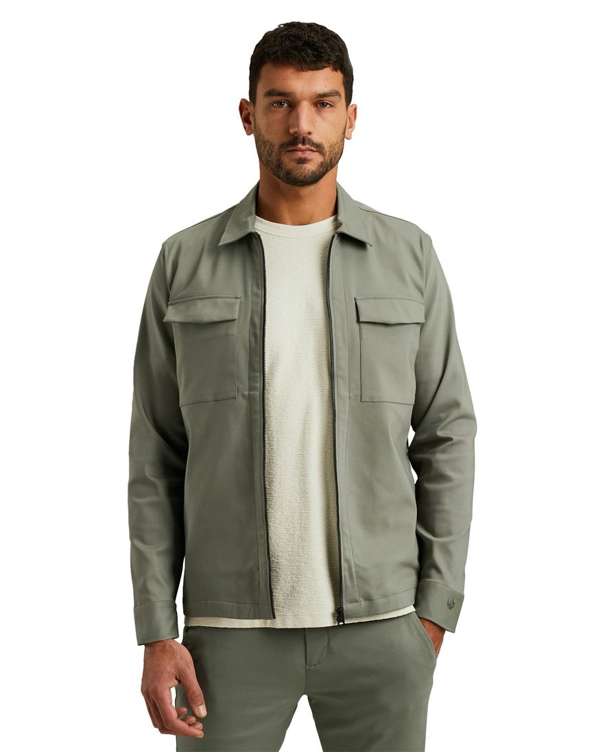 Cast Iron Overshirt groen met rits