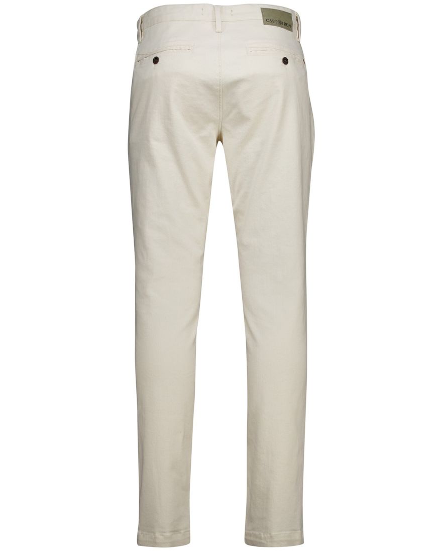 Cast Iron chino crème effen Shiftback normale fit katoen