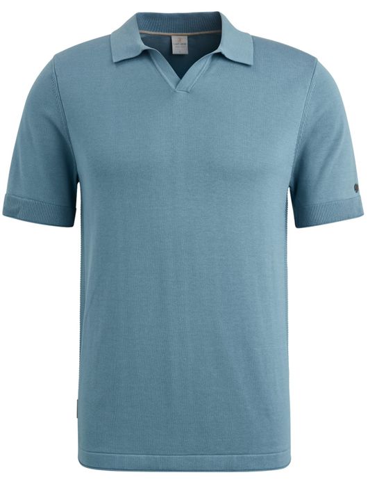 Cast Iron polo blauw effen Cotton Modal