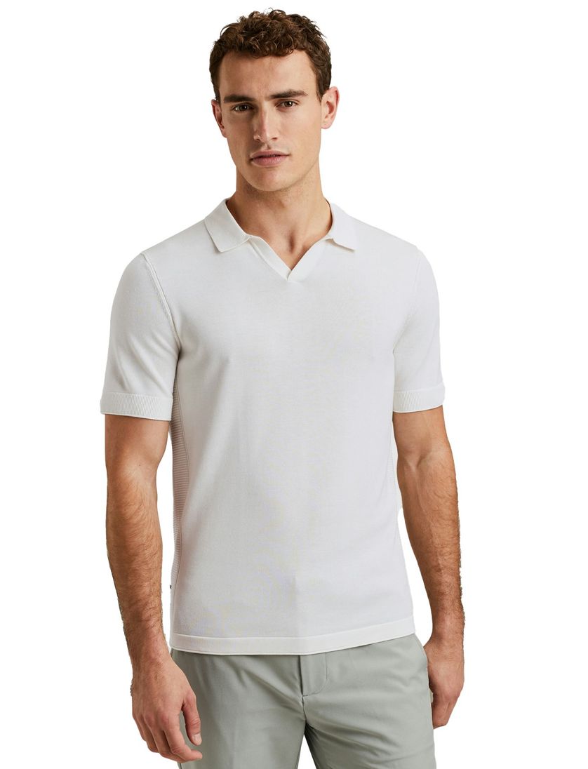 Cast Iron Short wit polo effen katoen normale fit