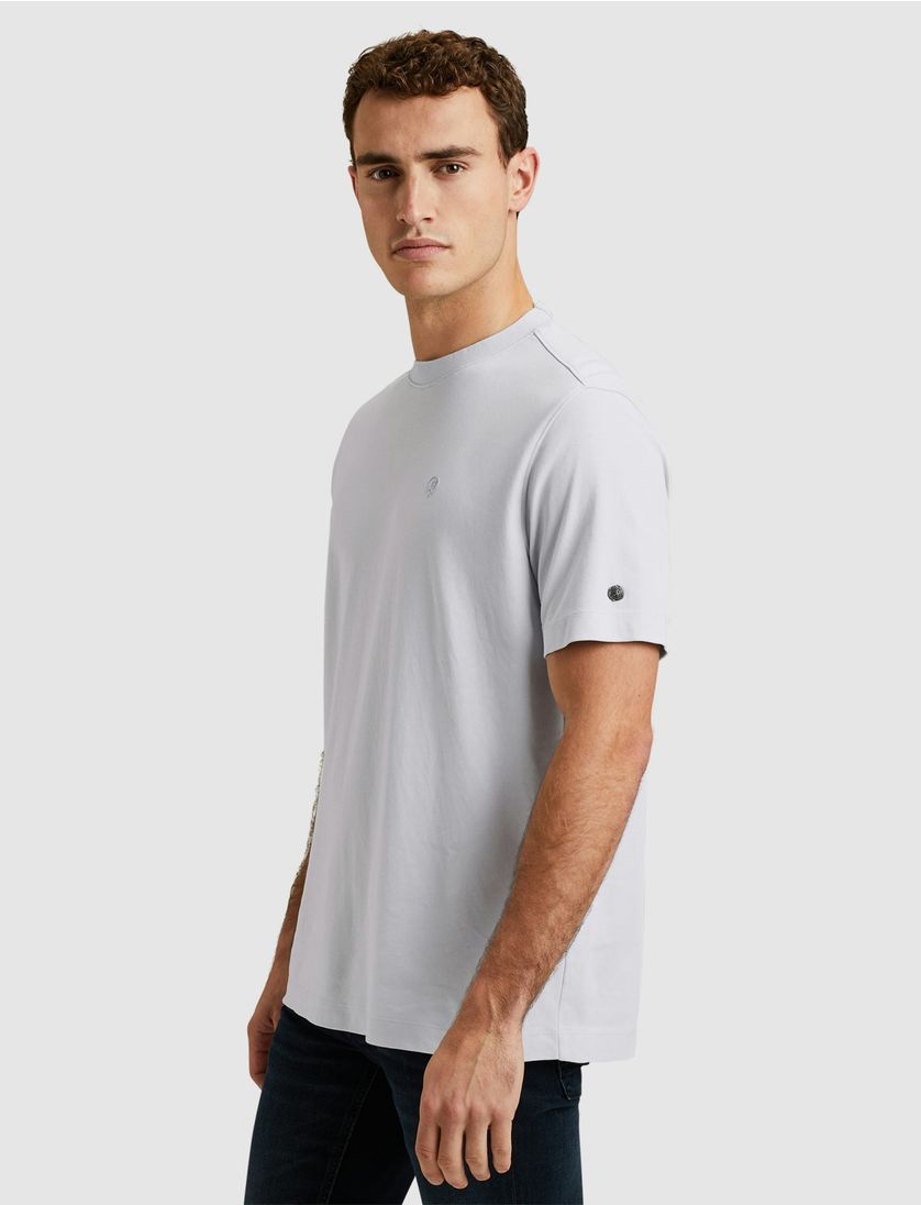 Cast Iron T-shirt lichtblauw regular fit effen