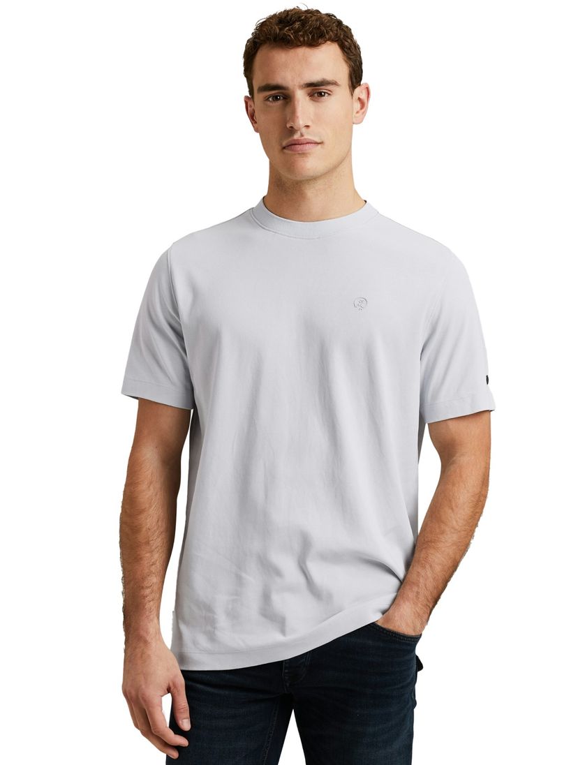 Cast Iron T-shirt lichtblauw regular fit effen