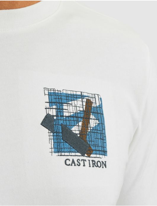 Cast Iron T-shirt wit met opdruk katoen
