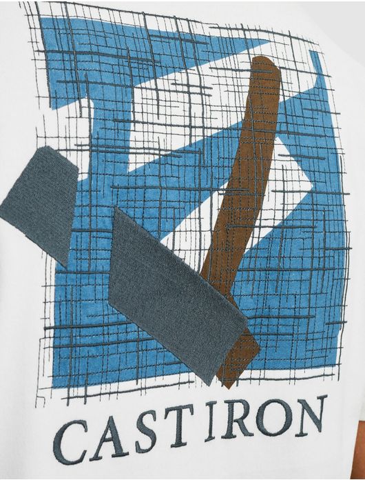 Cast Iron T-shirt wit met opdruk katoen