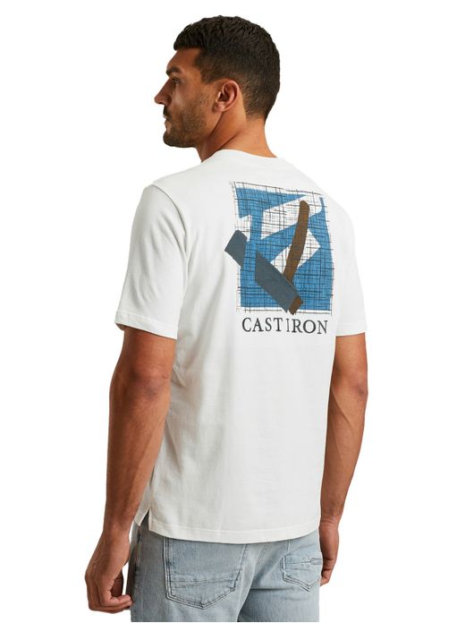 Cast Iron T-shirt wit met opdruk katoen