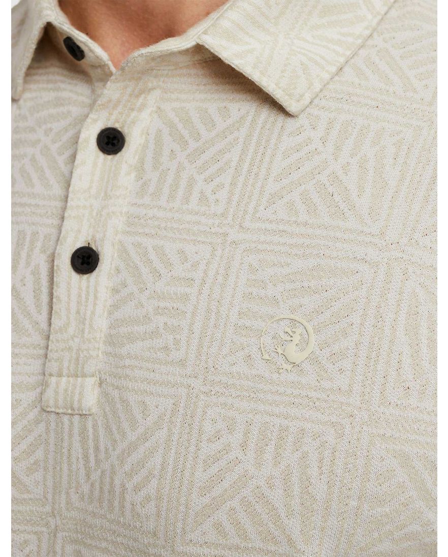 Cast Iron polo beige design korte mouw
