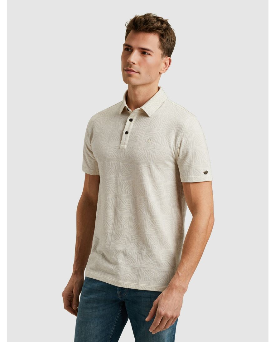 Cast Iron polo beige design korte mouw