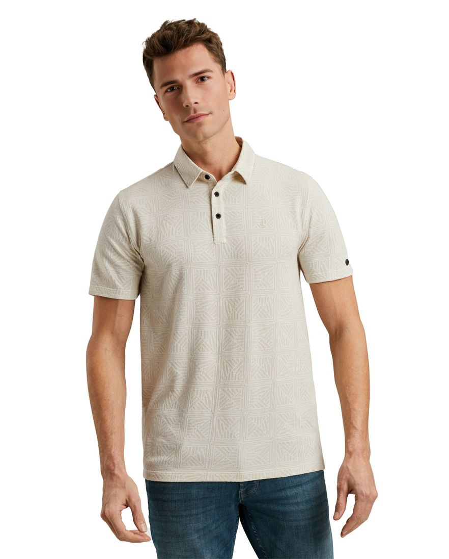Cast Iron polo beige design korte mouw