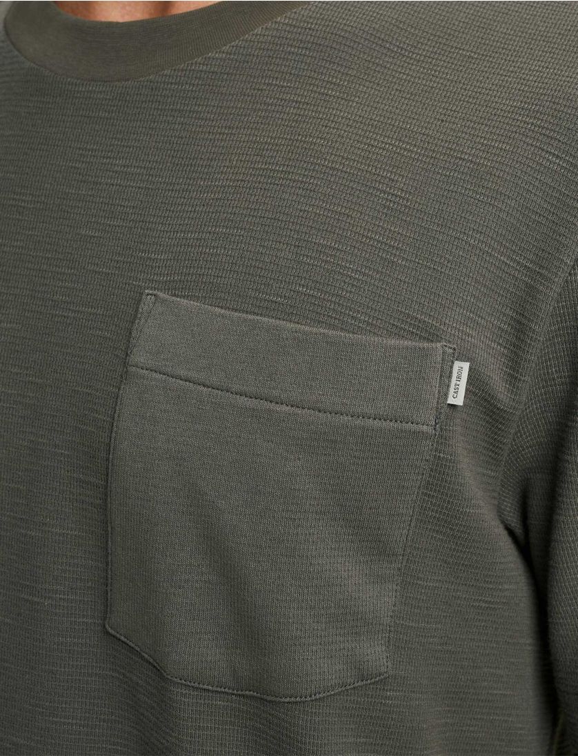 T-shirt Cast Iron ronde hals grijs korte mouw