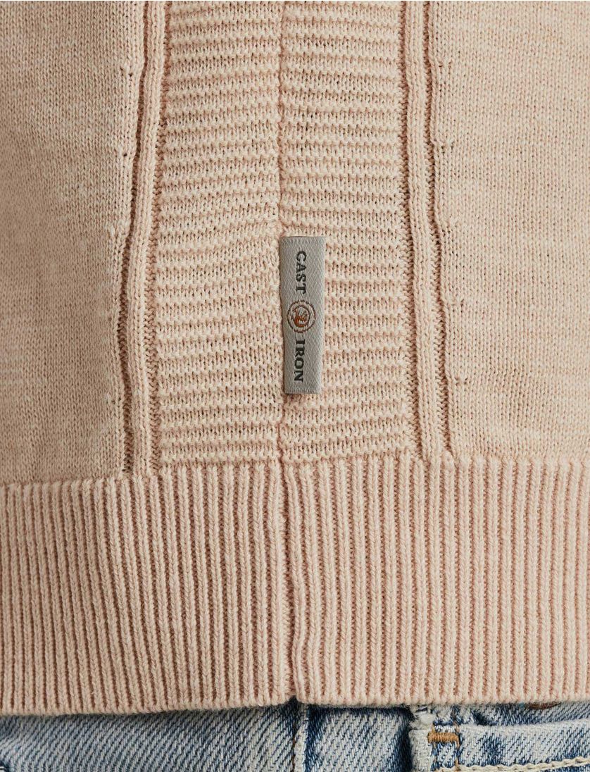 T-shirt Cast Iron oranje korte mouwen gebreid