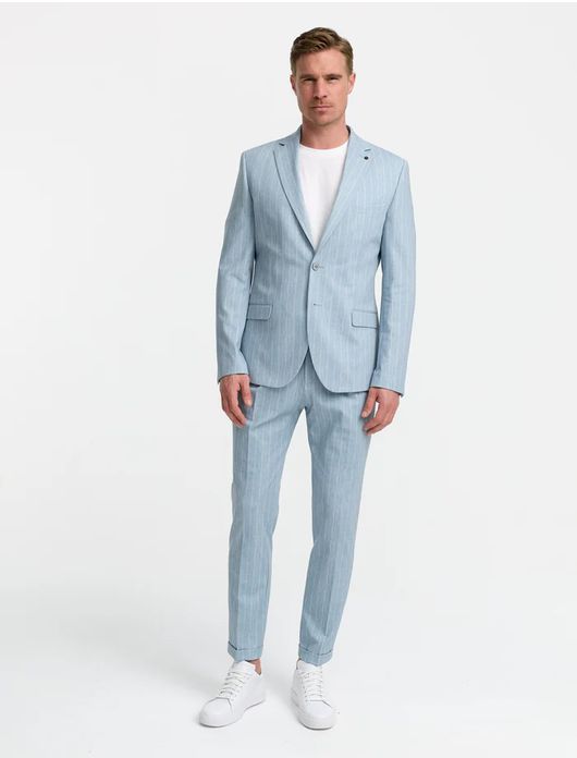 Zuitable DiNick mix en match colbert lichtblauw gestreept