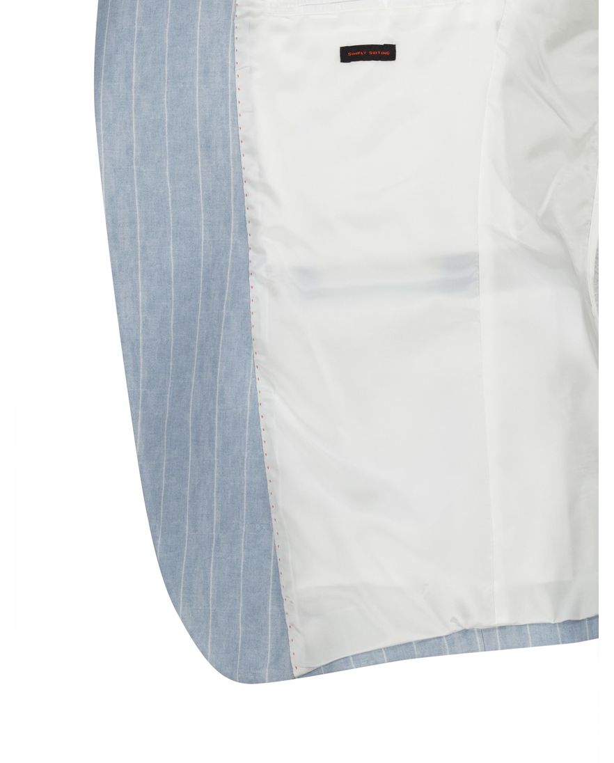 Zuitable DiNick mix en match colbert lichtblauw gestreept slim fit