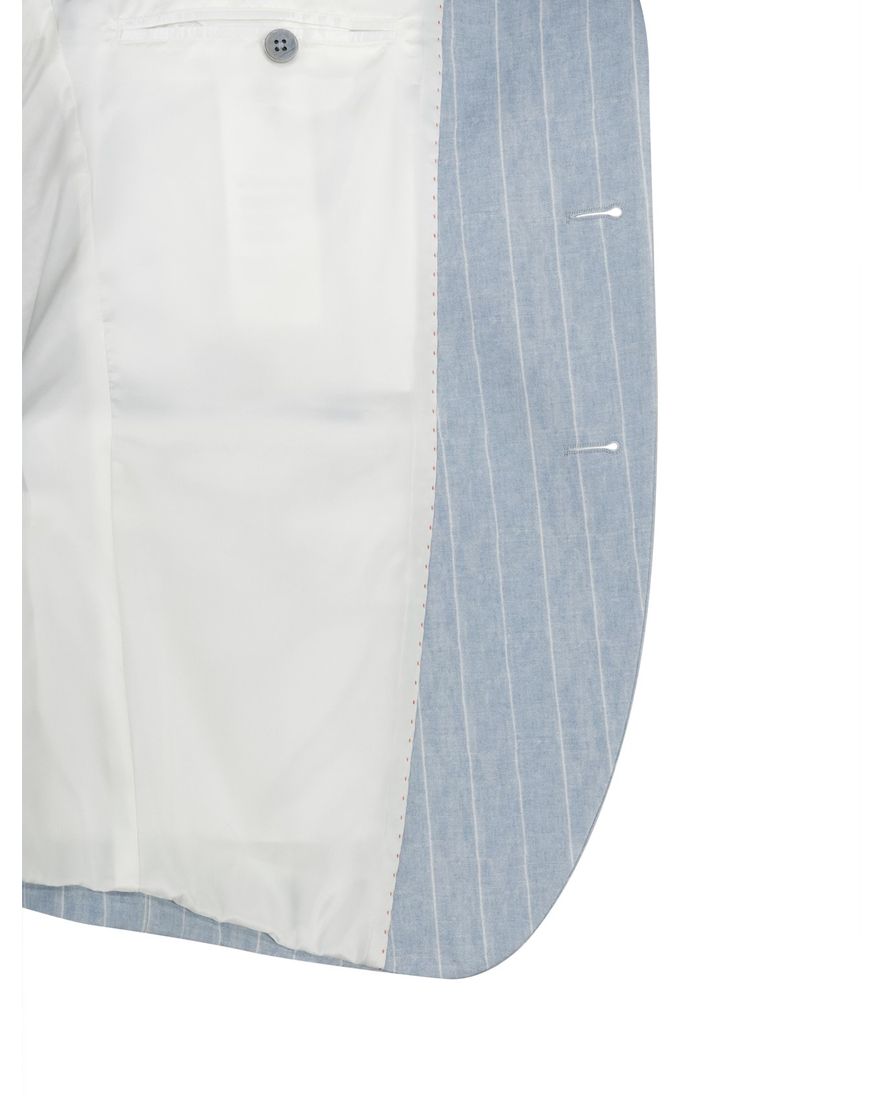 Zuitable DiNick mix en match colbert lichtblauw gestreept slim fit