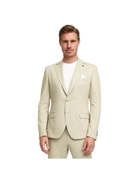 Zuitable colbert DiNick beige gestreept