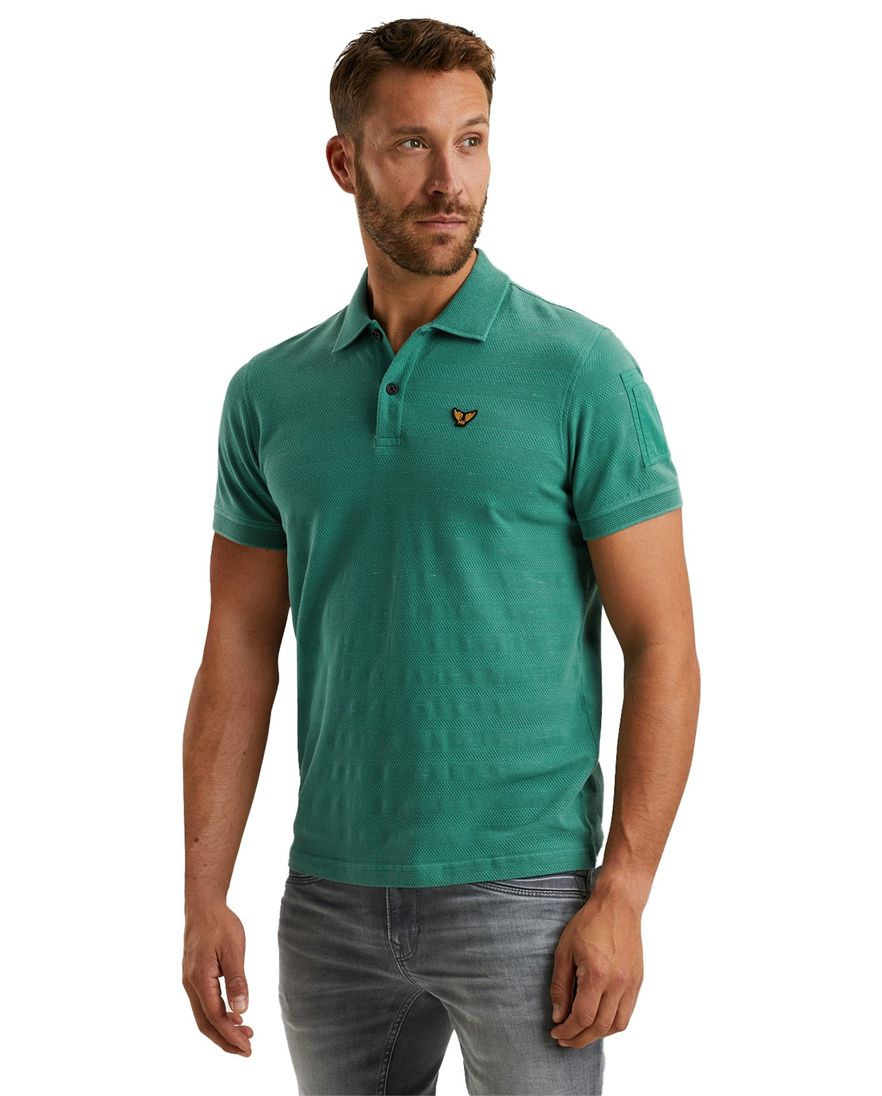 PME Legend polo turquoise jacquard pique