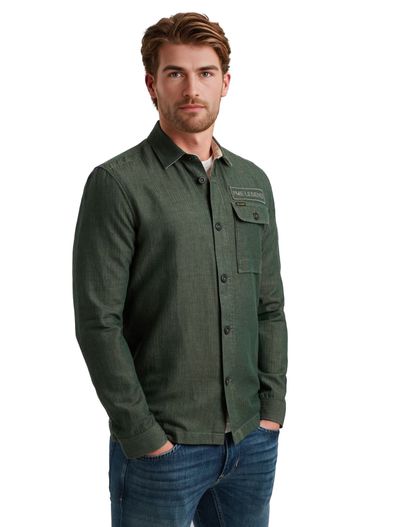 PME Legend PME Legend overhemd groen borstzak
