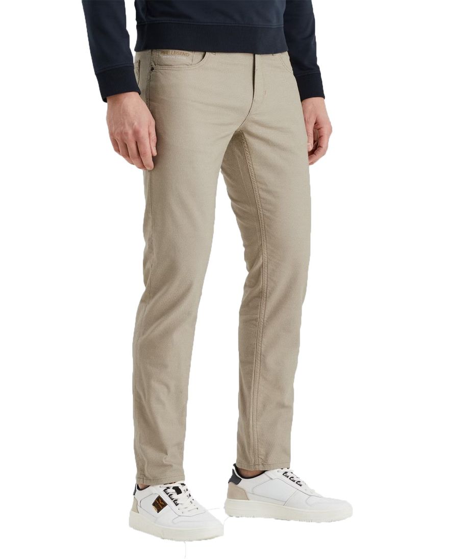 PME Legend 5-pocket beige Nightflight effen katoen