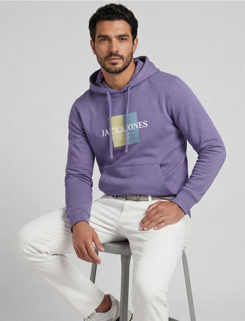 Jack & Jones hoodie paars geprint