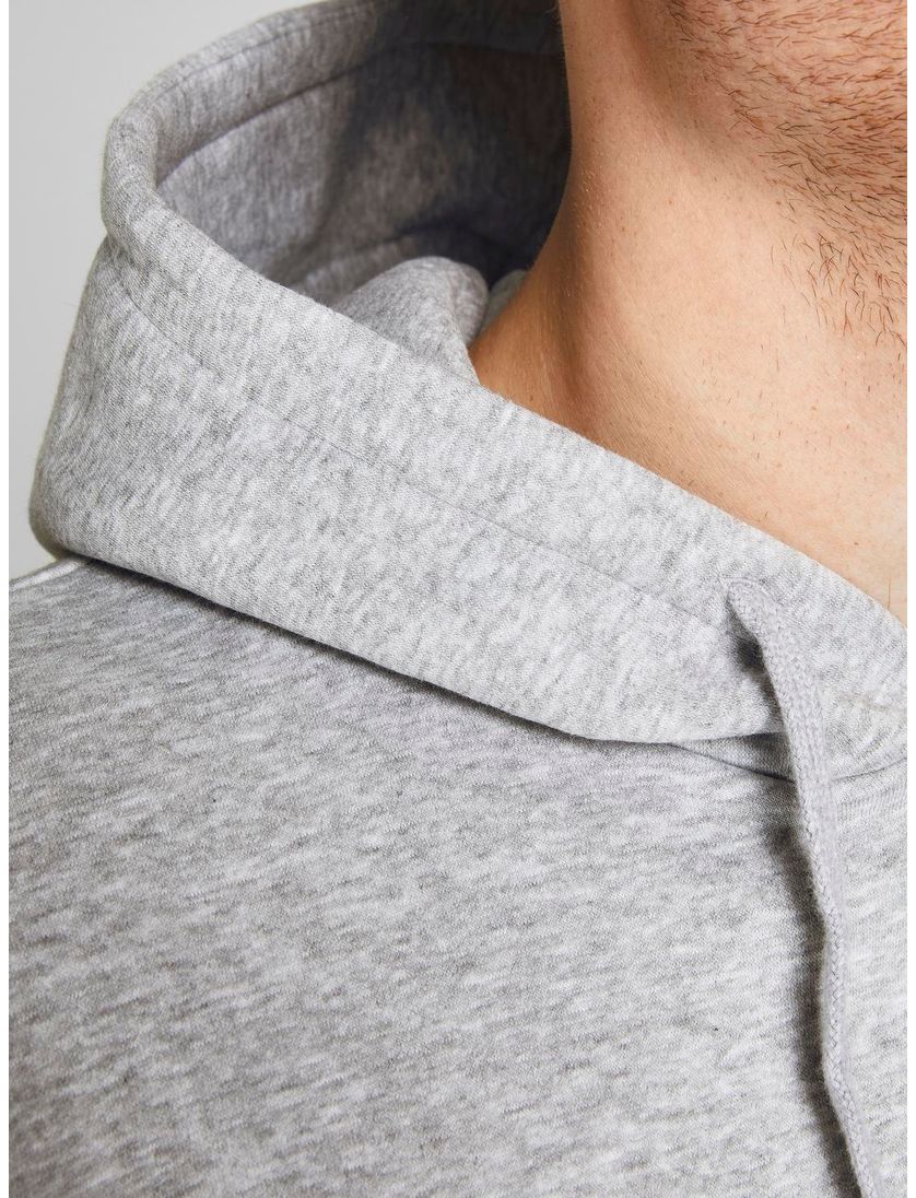 Hoodie Jack & Jones lichtgrijs met capuchon buidelzak