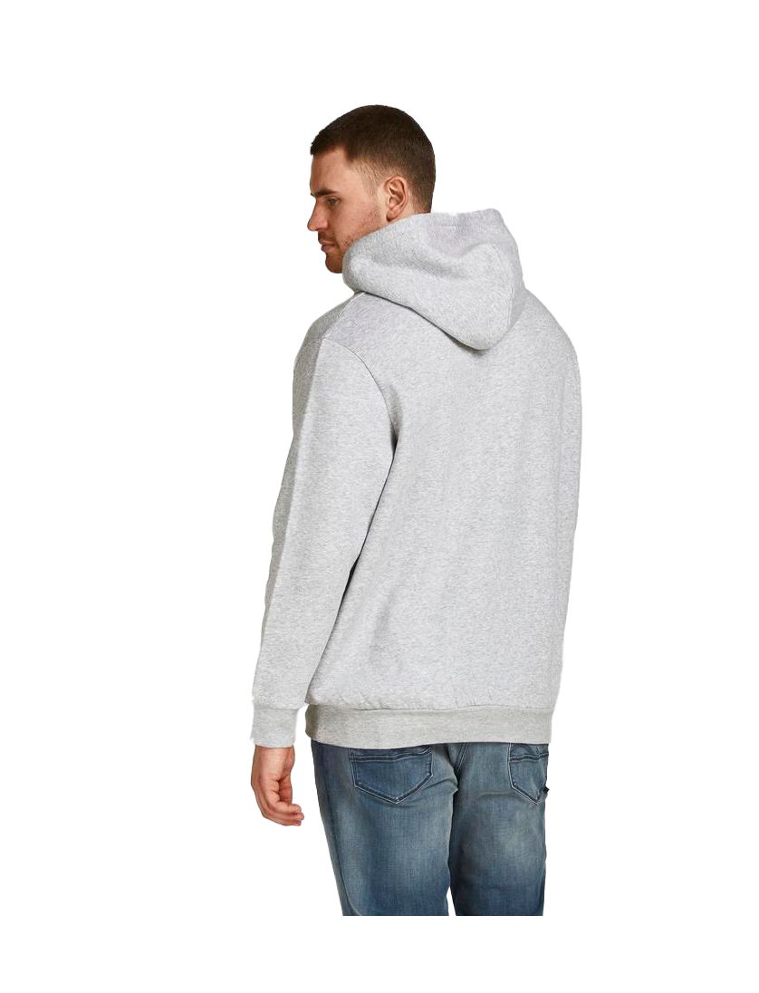 Hoodie Jack & Jones lichtgrijs met capuchon buidelzak