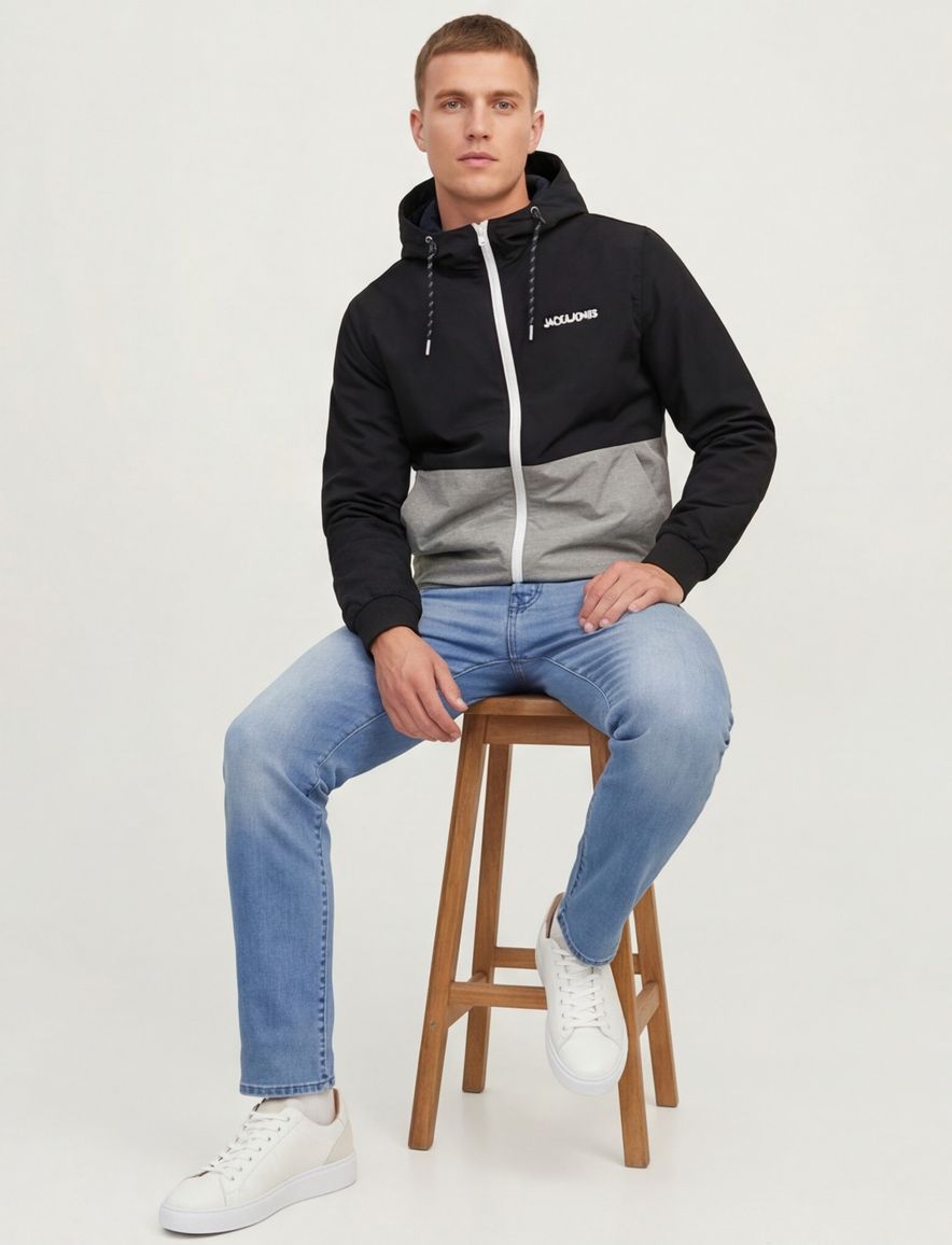 Jack & Jones Plus Size zomerjas navy grijs